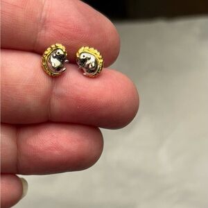 Gold and Silver Hedgehog Earrings